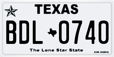 TX license plate BDL0740