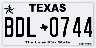 TX license plate BDL0744