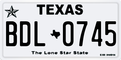 TX license plate BDL0745
