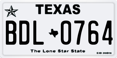 TX license plate BDL0764