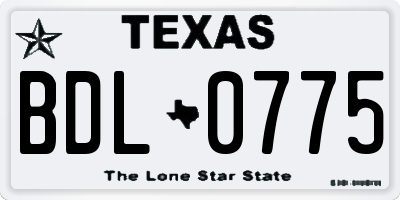 TX license plate BDL0775