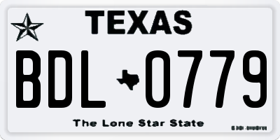 TX license plate BDL0779
