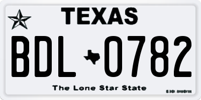 TX license plate BDL0782
