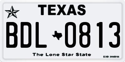TX license plate BDL0813