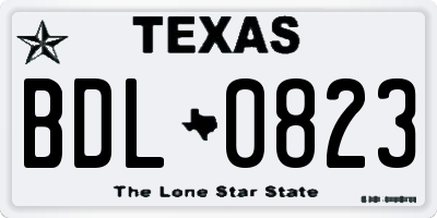 TX license plate BDL0823