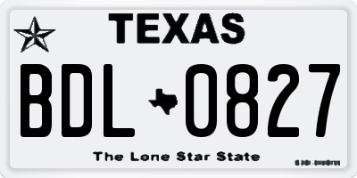 TX license plate BDL0827