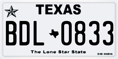 TX license plate BDL0833