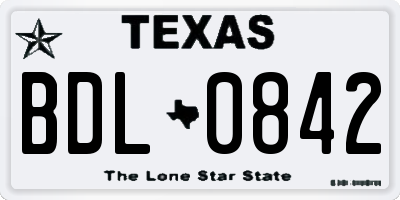 TX license plate BDL0842