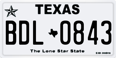 TX license plate BDL0843