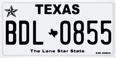 TX license plate BDL0855