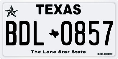 TX license plate BDL0857