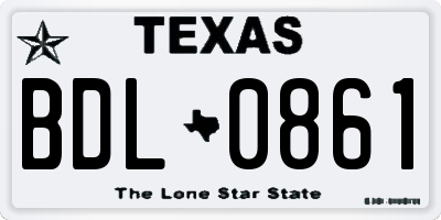 TX license plate BDL0861