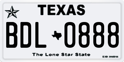 TX license plate BDL0888