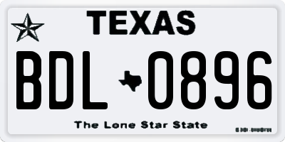 TX license plate BDL0896