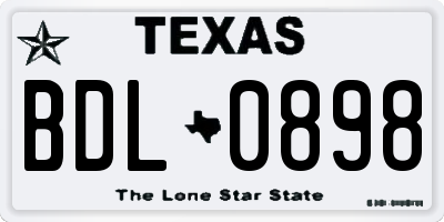 TX license plate BDL0898