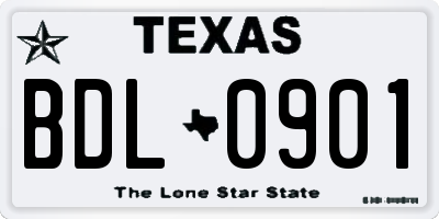 TX license plate BDL0901