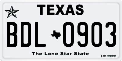 TX license plate BDL0903