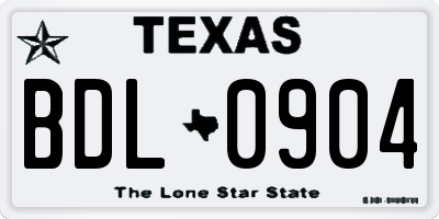 TX license plate BDL0904