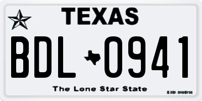 TX license plate BDL0941