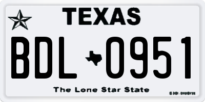 TX license plate BDL0951