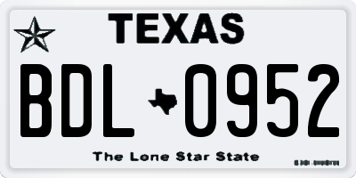 TX license plate BDL0952