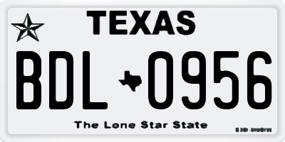 TX license plate BDL0956