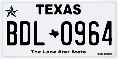 TX license plate BDL0964