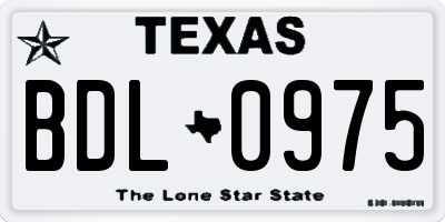TX license plate BDL0975