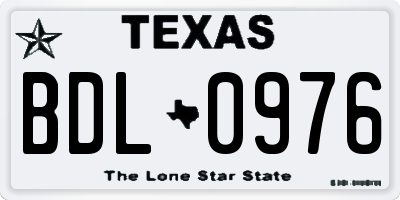 TX license plate BDL0976