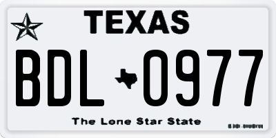 TX license plate BDL0977