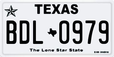 TX license plate BDL0979