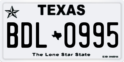 TX license plate BDL0995