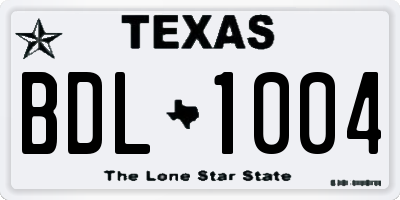 TX license plate BDL1004