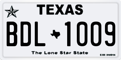 TX license plate BDL1009