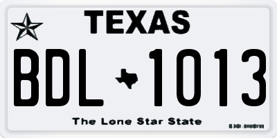 TX license plate BDL1013