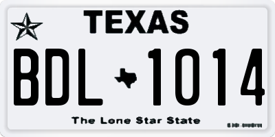 TX license plate BDL1014