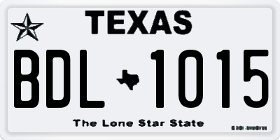 TX license plate BDL1015