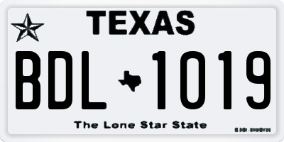 TX license plate BDL1019