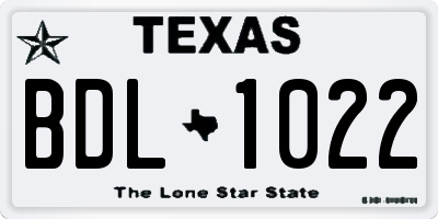 TX license plate BDL1022