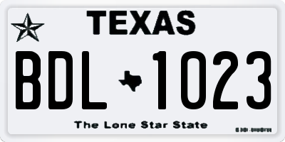 TX license plate BDL1023