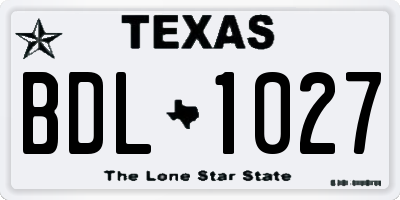TX license plate BDL1027