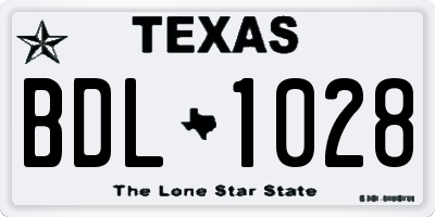 TX license plate BDL1028