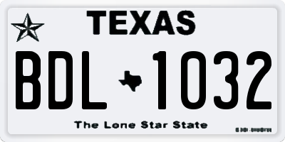 TX license plate BDL1032