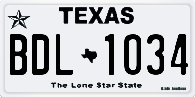TX license plate BDL1034