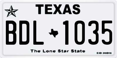 TX license plate BDL1035