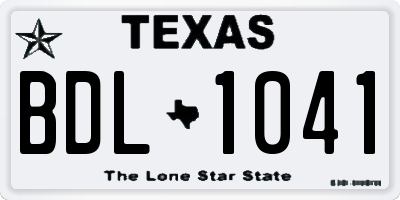 TX license plate BDL1041
