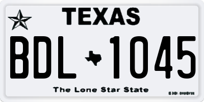 TX license plate BDL1045