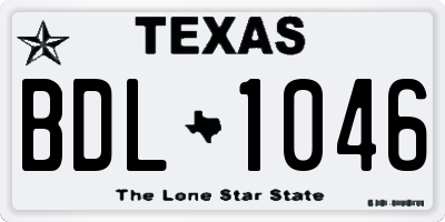 TX license plate BDL1046