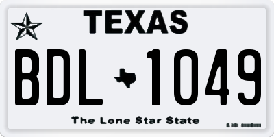 TX license plate BDL1049