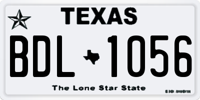 TX license plate BDL1056